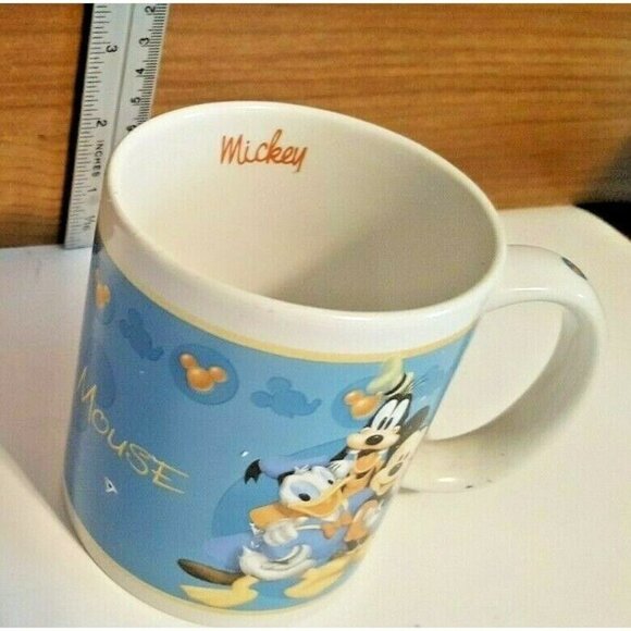 VINTAGE Disney Mug Mickey Mouse Donald Duck Goofy The Gang Fab Three Coffee Cup - Picture 3 of 4